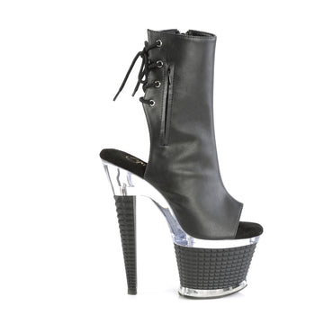 Clr-Black Open Toe/Heel Ankle Boot